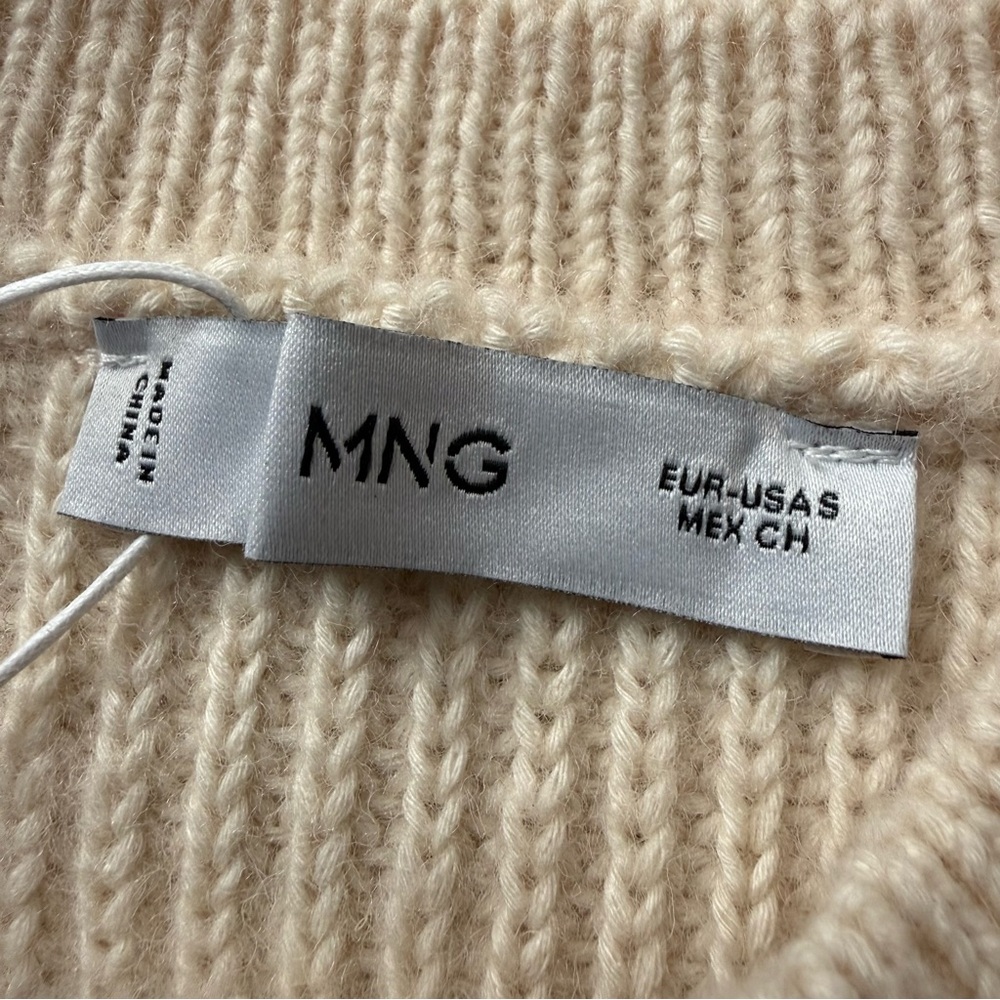 MANGO Tappeito Cotton & Wool Sweater Vest in Light Beige Size Small NWT - Picture 6 of 8